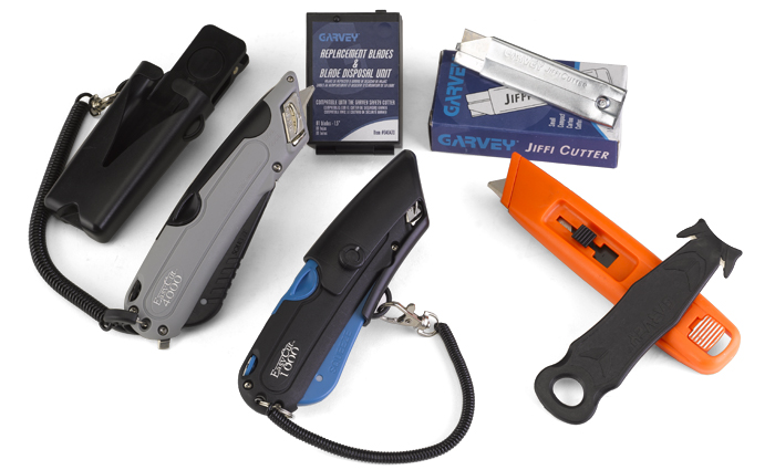 Safety Knife Box Cutter with Self-Retracting Blade, Includes Holster &  Lanyard