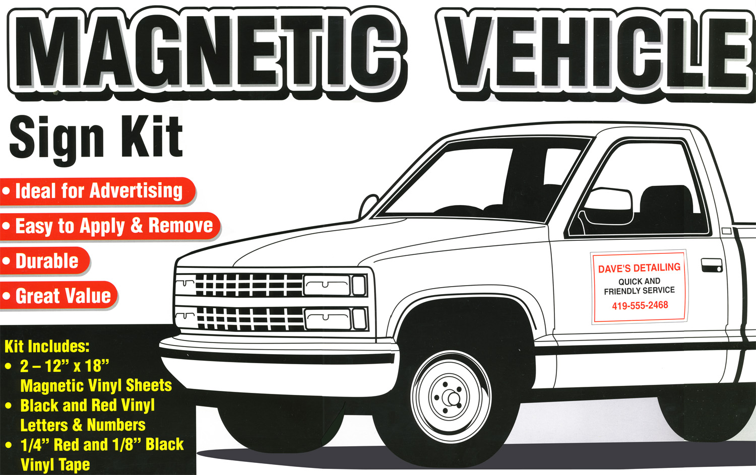Magnetic Vehicle Sign Kit